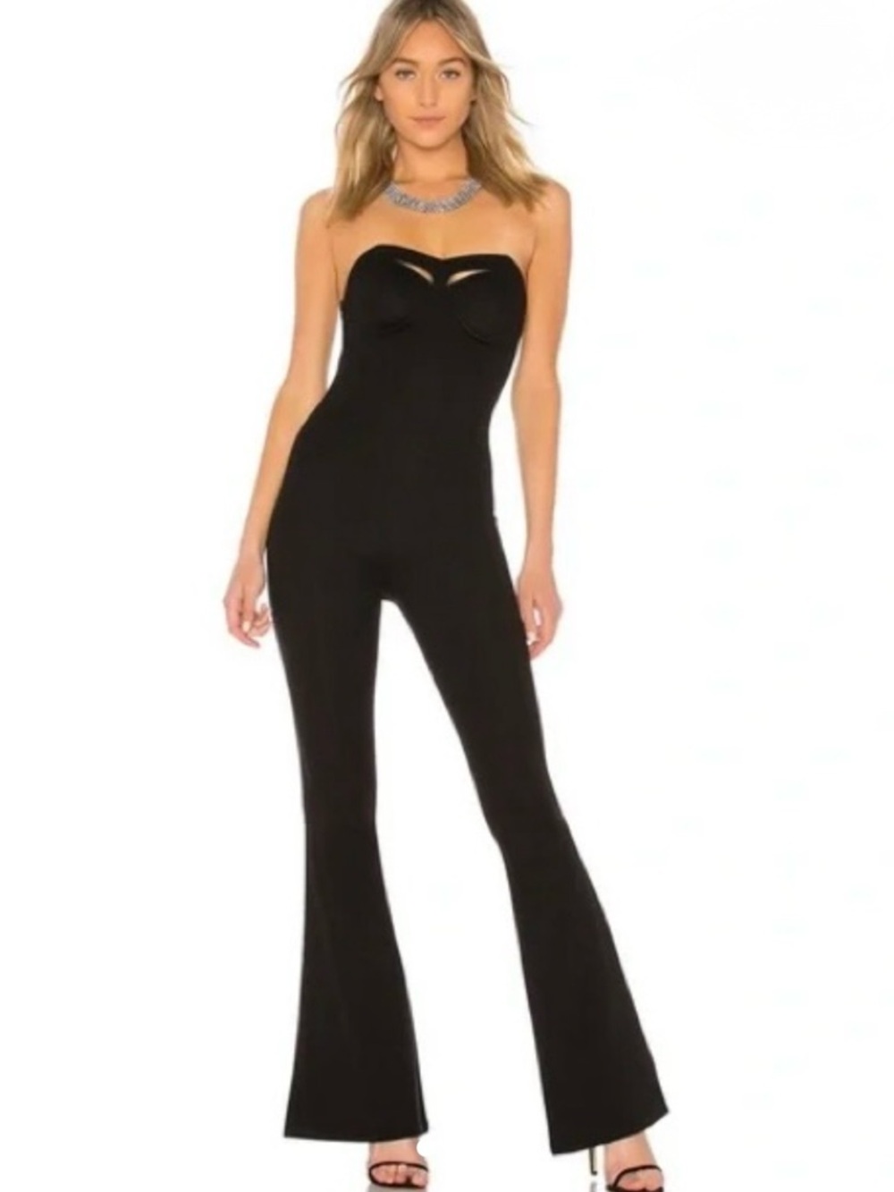 Michael Costello Black Flared Jumpsuit